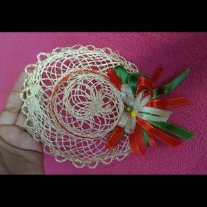 Easter Straw Hat Christmas xmas tree Holiday Ornament Home decoration vintage